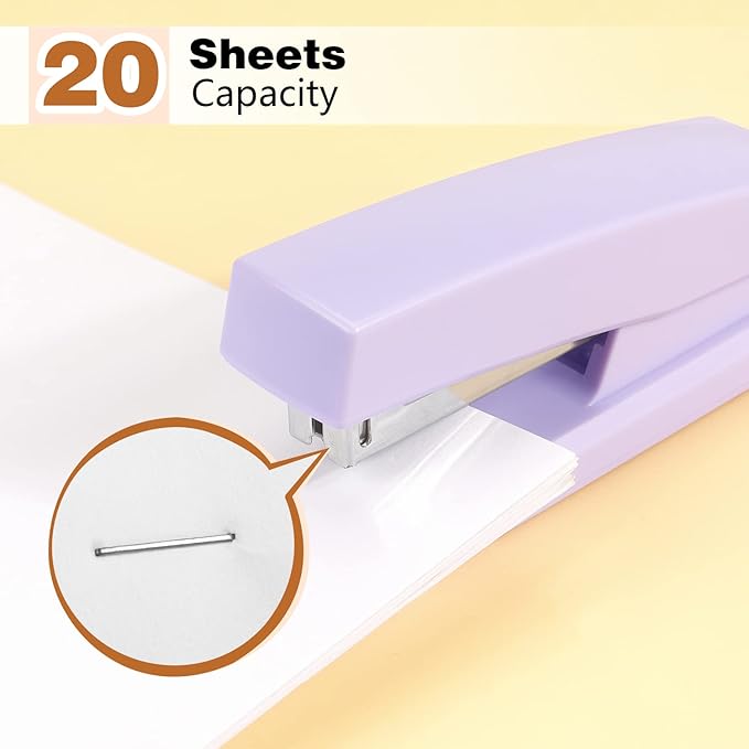 Tamaki Stapler, Office Stapler, Small Staplers for Desk, Purple-DeskLoop Office