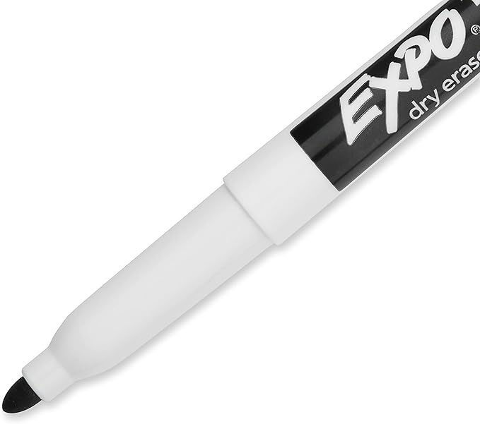 EXPO Low Odor Dry Erase Markers Fine Tip Black 4 Count-DeskLoop Office