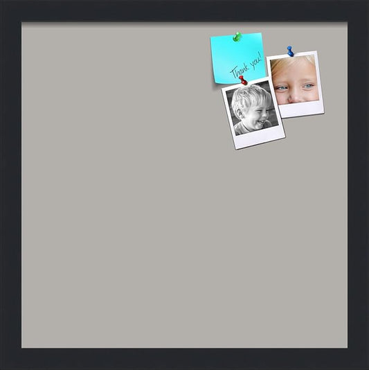 PinPix 15x15 Inch Cork Bulletin Board. This Decorative Framed Pin Board Comes with Dark Stone Design and a Satin Black Frame. Ideal for Home Office Decor or Message Board (PinPix-1808)-DeskLoop Office