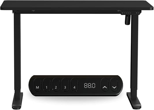 Sit to Stand Electric Standing Desk Complete Set with Frame and Tabletop 120 x 60 cm or 47.2 x 23.6 Inches (Black)-DeskLoop Office
