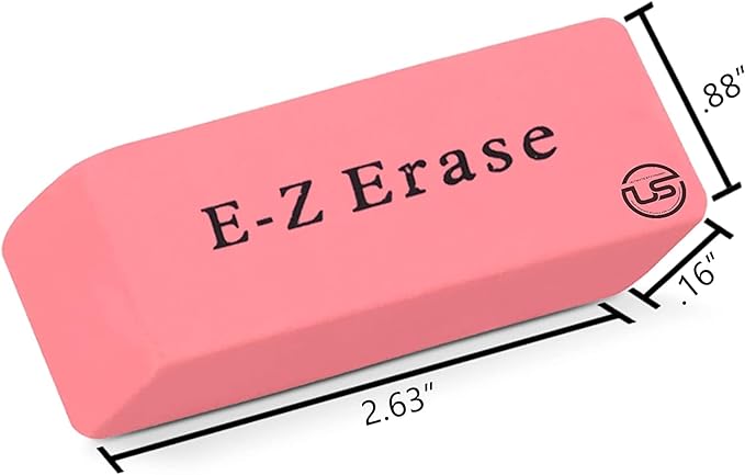 Pink Erasers, 120 Count Rectangular Eraser Bulk Pack, Latex Free Pink Pearl Erasers for School Supplies, Art and Office