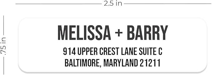 White Bold Rolled Address Labels/Roll of 500 Personalized Address Labels/Designer Return Address Stickers in Elegant Plastic Dispenser-DeskLoop Office