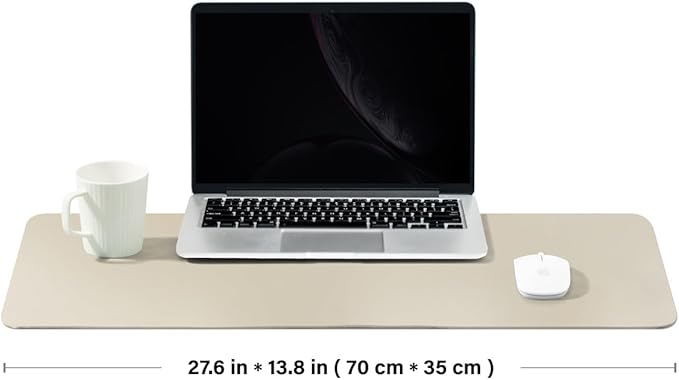 Cork Desk Mat - Dual-Sided Desk Pad for Office and Home - Desk Organization and Accessories - Ideal for Large Mouse Pad and Desk Mats on Top of Desks(Beige,27.6"x 13.8")-DeskLoop Office