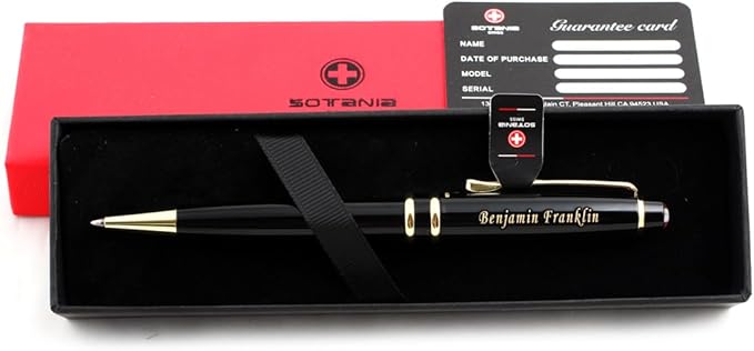 Free Engraving - Personalized Roller Ballpen, Ballpoint pen, Ball pen, Refillable Pens, Retractable Medium Point Black Ink, Custom Gifts for Men, Women, Classy Gift Box-DeskLoop Office