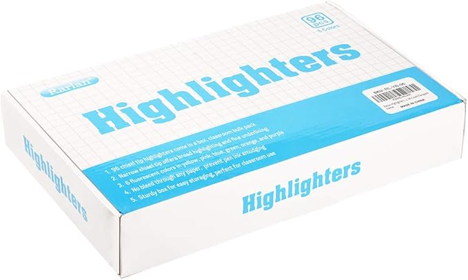 Highlighters, Chisel Tip, Assorted Fluorescent, 96 Count Bulk Pack-DeskLoop Office