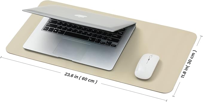 Compact Cork Desk Mat - Small Dual-Sided Desk Pad for Office and Home - Desk Organization and Accessories - Ideal for Large Mouse Pad and Small Desk Mats on Top of Desks(Beige,23.6"x 11.8")-DeskLoop Office
