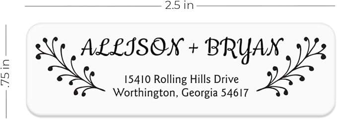 Modern Black and White Rolled Address Labels / 250 Personalized Return Address Labels/Designer Address Stickers in Elegant Plastic Dispenser-DeskLoop Office