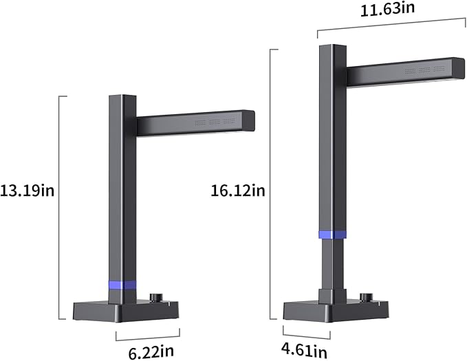 CZUR Shine Ultra Pro 24MP Document Scanner, USB Book Scanner, Portable Document Camera, A3 Large Format Book Scanner, Adjustable Height, Max DPI 440, for Windows & Mac-DeskLoop Office