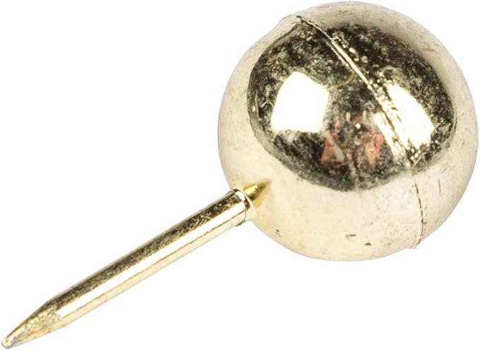 JAM PAPER Colorful Push Pins - Round Head Map Thumb Tacks - Gold Pushpins - 100/Pack-DeskLoop Office