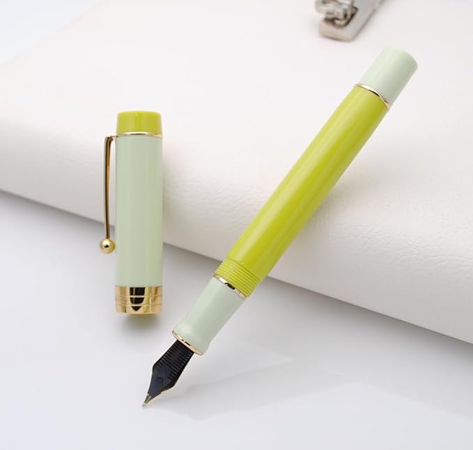 JINHAO 100 Fountain Pen with Ink Converter (Medium Nib 0.7mm, Green Lemon)-DeskLoop Office