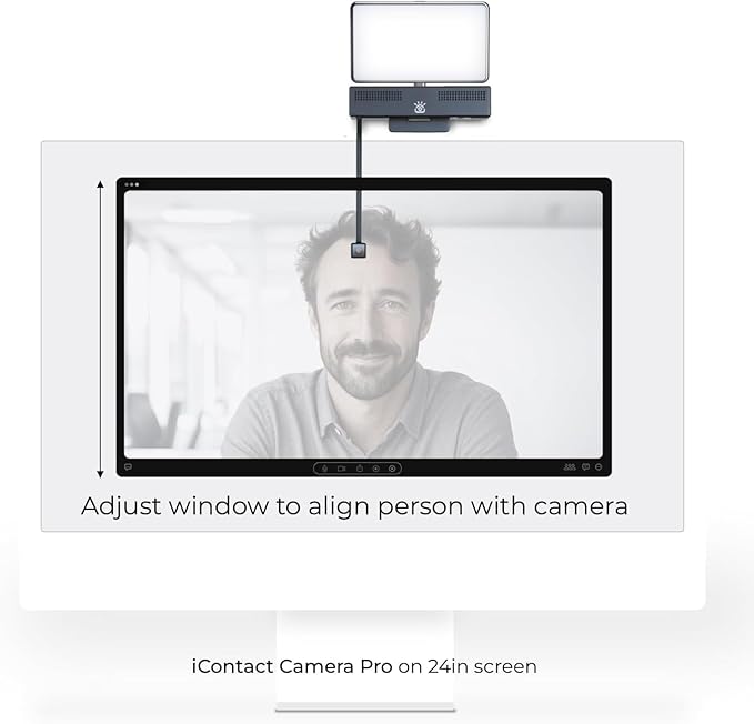 Pro 4K HD Webcam Camera Pro and Light Panel Bundle with Eye Contact, Noise Cancelling Mic-DeskLoop Office