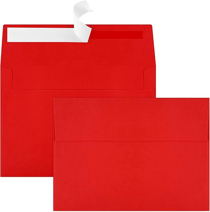 70 Packs A4 Envelope, Red A4 Envelopes, 4x6 Photo Envelopes for Invitations, Envelopes Self Seal for Weddings, Baby Shower, Photos, Postcards, Greeting Cards, Mailing-DeskLoop Office