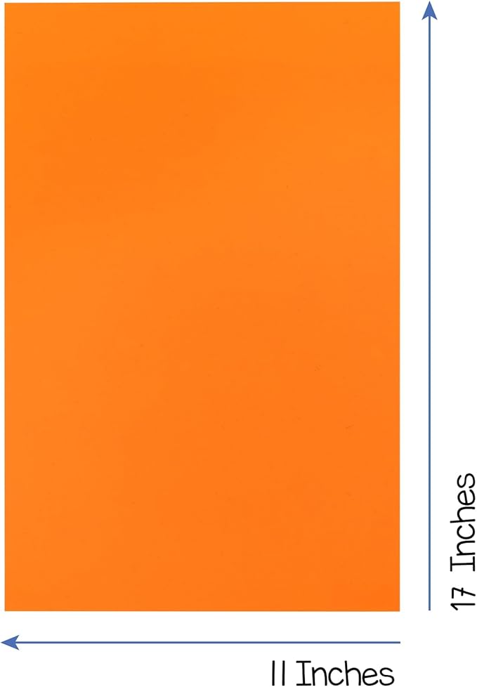 Hygloss Bright Orange Colored Cardstock - 11x17-Inch, 50 Sheets, 65 lb/ 176 gsm, Fade-Resistant, Acid-Free Color Card Stock Paper-DeskLoop Office