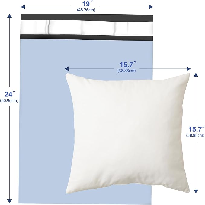 Large Poly Mailers 19x24 Inch 100 Pack, Shipping Bags for Clothing with Self-Sealing Tear-Resistant, Waterproof Poly Bags, Mailing Envelopes for Small Business (Light Blue)-DeskLoop Office