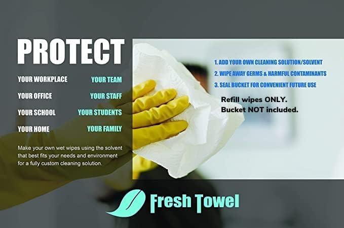 Fresh Towel Mix-N-Wipe Dry Wipes Refill, 2-Pack (220 Sheets) – Make Your Own Wet Wipes – 6" x 9" Sheets – Bulk Paper Towels-DeskLoop Office
