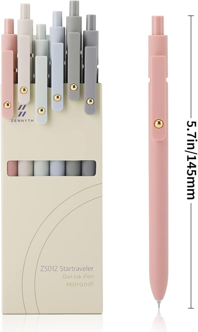 Ddaowanx Gel Pens, 6 Pcs 0.5mm Quick Dry Black Ink Pens Fine Point Smooth Writing Pens, Cute Office School Supplies Gifts for Women-DeskLoop Office