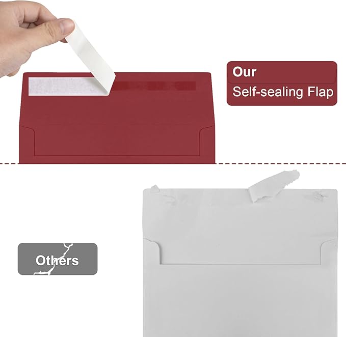 Joyberg 50 Packs Wine Red 5x7 Envelopes, Wine Red Envelopes 5x7, Wine Red Envelopes, Deep Red Color A7 Envelopes, Burgundy Envelopes 5x7, Invitations, Photos, Greeting Cards, Mailing (Wine red)-DeskLoop Office