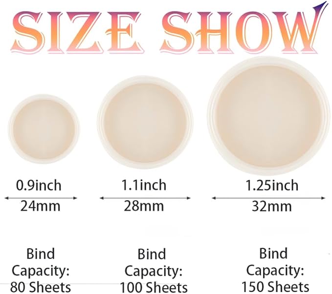 100PCS Discbound Notebook Accessories Expansion Planner Discs Binder Rings Loose-Leaf Plastic Book Binding Disc(White,1.1"/28 mm)