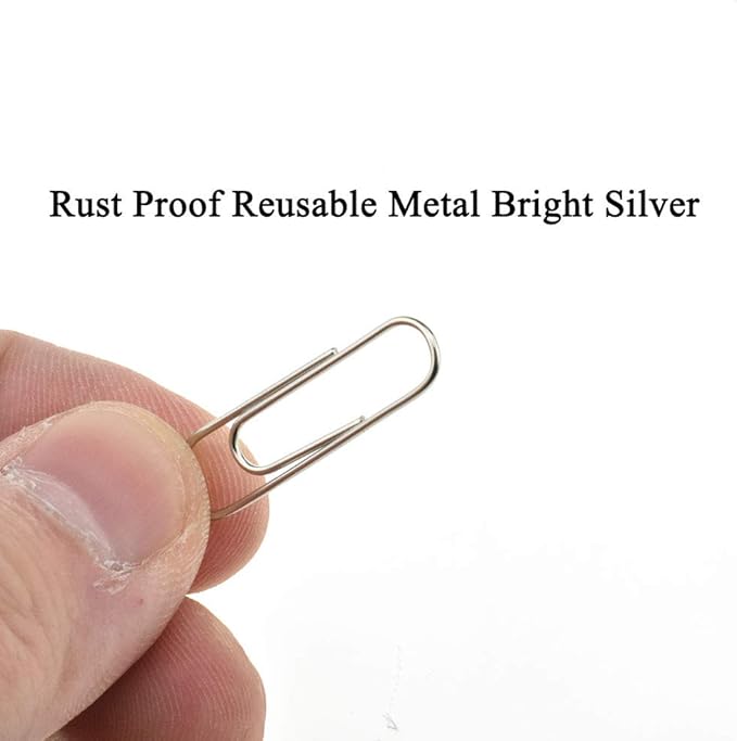 HAHIYO Paper Clips Sturdy 1.1”(28mm) Length 470 Pack Paperclips Heavy Duty Tight Grip Rust Proof Reusable Metal Bright Silver for Home Office School