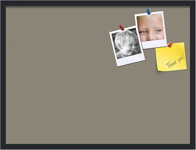 PinPix 32x24 Inch Cork Bulletin Board. This Decorative Framed Pin Board Comes with Pewter Design and a Satin Black Frame. Ideal for Home Office Decor or Message Board (PinPix-1812)-DeskLoop Office