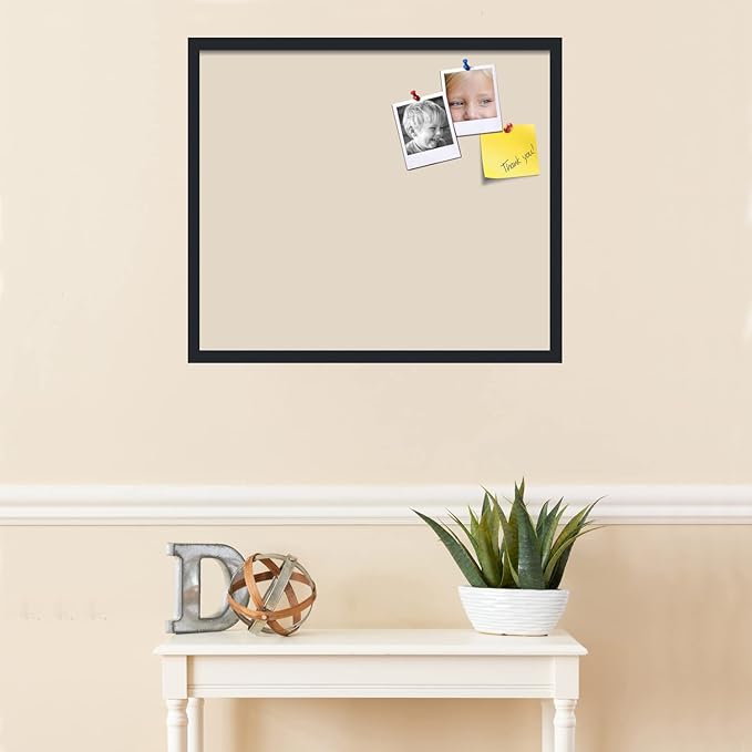 PinPix 28x24 Inch Cork Bulletin Board. This Decorative Framed Pin Board Comes with Desert Pastel Design and a Satin Black Frame. Ideal for Home Office Decor or Message Board (PinPix-1815)-DeskLoop Office
