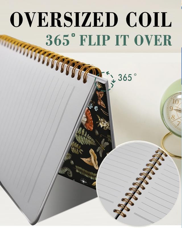 Spiral Journal Notebook,A5 Hardcover Lined Journals for Women Girl 6 x 8.3 in,120 Pages Thick Paper,Cute College Ruled Writing Notebook for Gifts Office Work School(Mushroom Forest Plant)-DeskLoop Office
