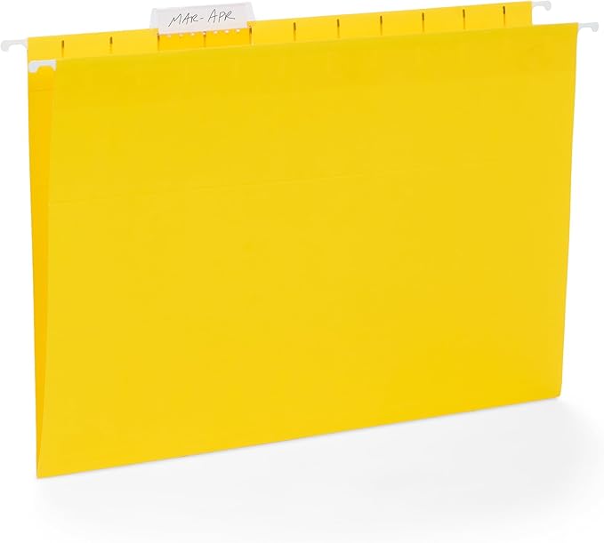 Blue Summit Supplies 25 Colored Hanging File Folders Letter Size with Tabs, Colored File Folders Hanging, Assorted Colors, Reinforced for Office Filing and Organization-DeskLoop Office
