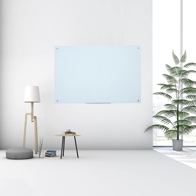 Glass Dry Erase Board - Magnetic Whiteboard with Frameless Mounting, Premium Tempered Glass Surface & Accessory Tray - Perfect for Office, Classroom, or Home (60" x 40")-DeskLoop Office