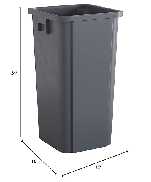 23 Gallon Grey Square Commercial Trash Can-DeskLoop Office