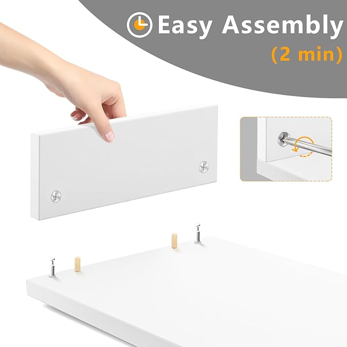 TAVR Furniture Dual Monitor Stand Riser, Computer Monitor Stands for 2 Monitors, Extra Long Multifunctional Desktop Organizer Riser for Computer, Laptop, PC, Printer, TV, Max 43.3" Length, White-DeskLoop Office