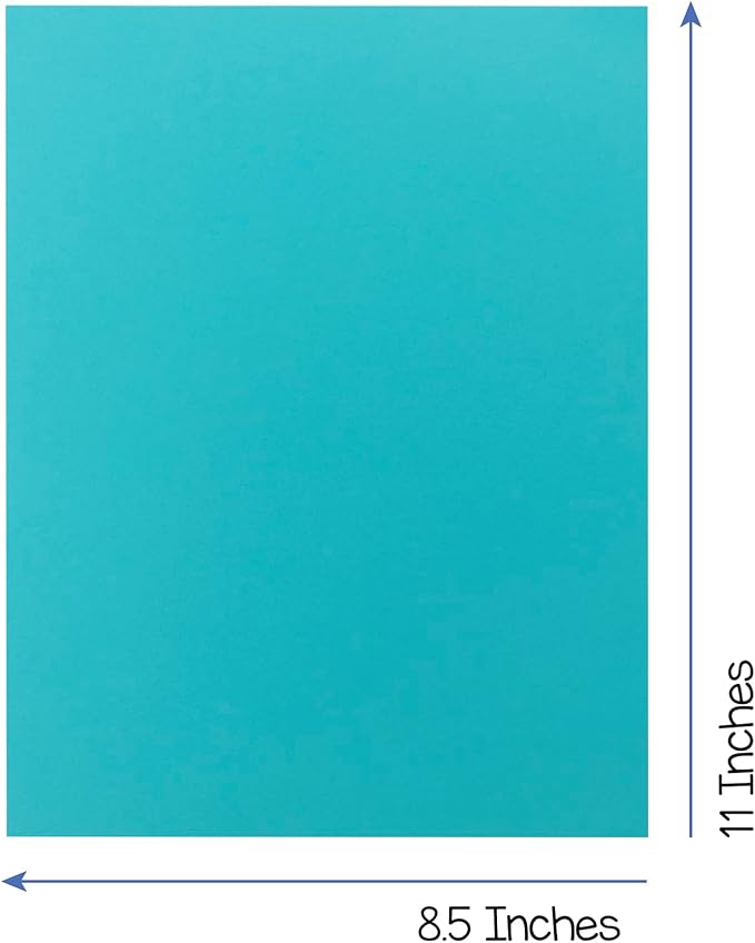 Hygloss Light Blue Bright Colored Cardstock - 8.5x11-Inch, 90 Sheets, 65 lb/ 176 gsm, Fade-Resistant, Acid-Free Color Card Stock Paper-DeskLoop Office