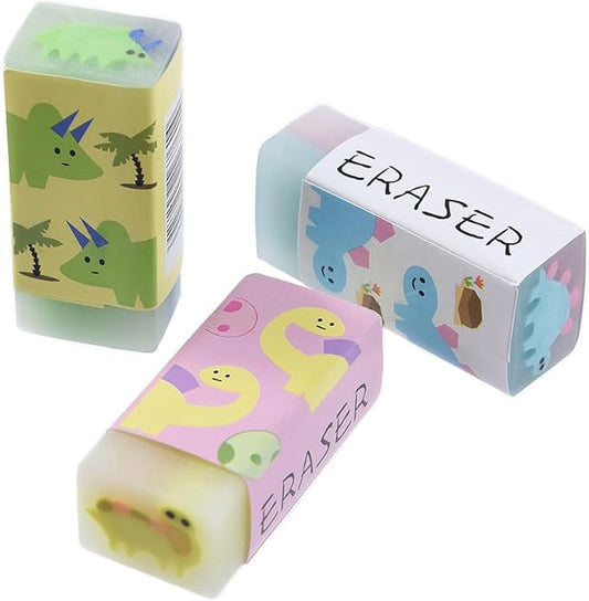 18 Pack Colorful Dinosaur Jelly Erasers for Kids, Kawaii School Supplies Prize Gifts Party Favors-DeskLoop Office