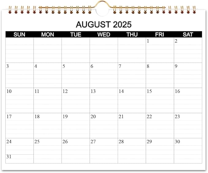 Calendar 2025-2026 - Wall Calendar 2025-26 Runs from August 2025 to December 2026, 17 Months Calendar with Thick Paper for Planning at Home or Office, 8.5 x 11 Inch, Black-DeskLoop Office