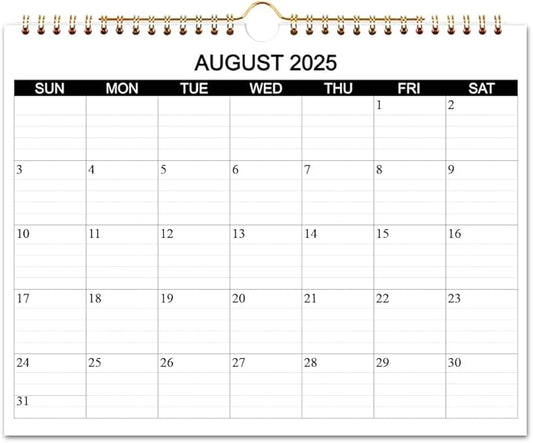 Calendar 2025-2026 - Wall Calendar 2025-26 Runs from August 2025 to December 2026, 17 Months Calendar with Thick Paper for Planning at Home or Office, 8.5 x 11 Inch, Black-DeskLoop Office