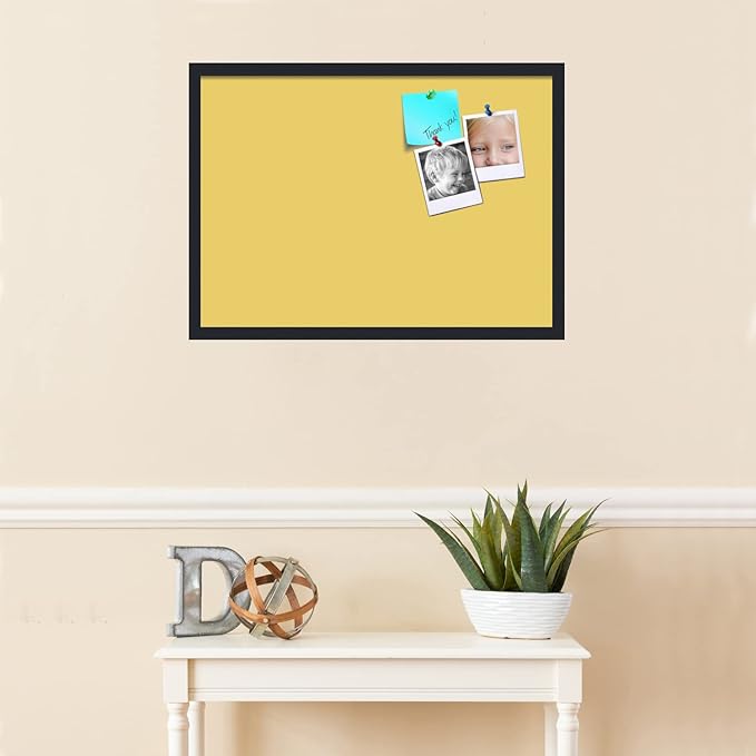 PinPix 28x20 Inch Cork Bulletin Board. This Decorative Framed Pin Board Comes with Honey Pastel Design and a Satin Black Frame. Ideal for Home Office Decor or Message Board (PinPix-1810)-DeskLoop Office