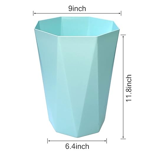 6pcs Trash Can Wastebasket Plastic 2.6 Gallon Garbage Can Container Rubbish Trash Bin Paper Basket Office Organizer for Bedroom Office Bathroom,10Litre-6 Colors-DeskLoop Office