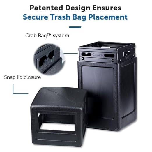 Commercial Zone-73290199 PolyTec 42 Gallon Square Waste Container with Dome Lid Color: Black-DeskLoop Office