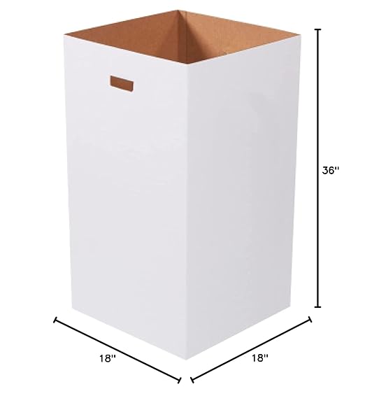 AVIDITI Cardboard Trash Cans and Recycling Bins, 50 Gallon 18"L x 18"W x 36"H (10-Pack) Reusable or Disposable Pop Up Garbage Boxes for Parties, Outdoor Events, Heavy Duty, Plain-DeskLoop Office