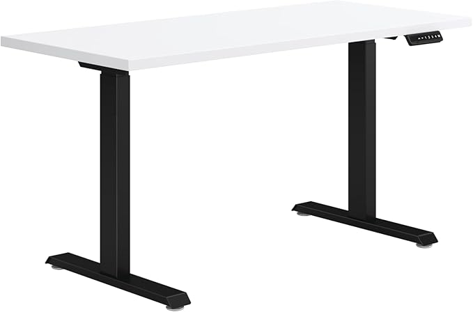 HON Coze Electric Standing Desk Adjustable Height, Coordinate Height Adjustable Desk, 54", White Top, Black Base-DeskLoop Office