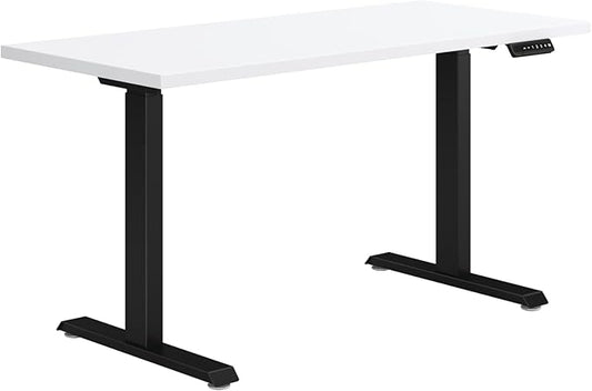 HON Coze Electric Standing Desk Adjustable Height, Coordinate Height Adjustable Desk, 54", White Top, Black Base-DeskLoop Office