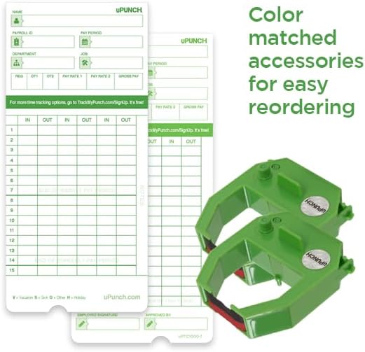 2 Pack, uPunch Ink Ribbon for HN3000 Non-Calculating Time Clock-DeskLoop Office
