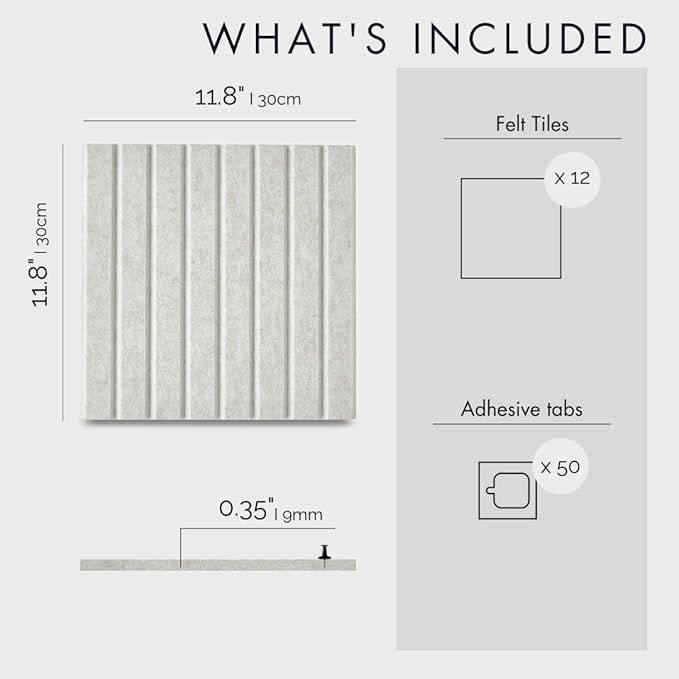 Large Cork Boards for Walls Black Felt Board Alternative - Slat Wall Paneling, Felt Bulletin Board Tiles for Office Decor, Push pin Board Office Wall Organizer -12-Pack (Ivory Tan)-DeskLoop Office