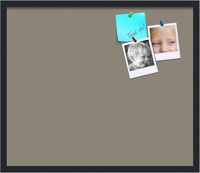 PinPix 28x24 Inch Cork Bulletin Board. This Decorative Framed Pin Board Comes with Pewter Design and a Satin Black Frame. Ideal for Home Office Decor or Message Board (PinPix-1812)-DeskLoop Office