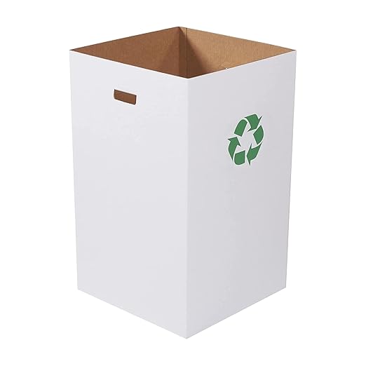 AVIDITI Cardboard Trash Cans and Recycling Bins, 40 Gallon 18"L x 18"W x 30"H (10-Pack) Reusable or Disposable Pop Up Garbage Boxes for Parties, Outdoor Events, Heavy Duty, Recycle-DeskLoop Office