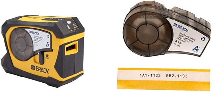 Brady M211 Portable Bluetooth Label Printer and Authentic Self-Laminating Wire Wrap Labeling Tape-DeskLoop Office