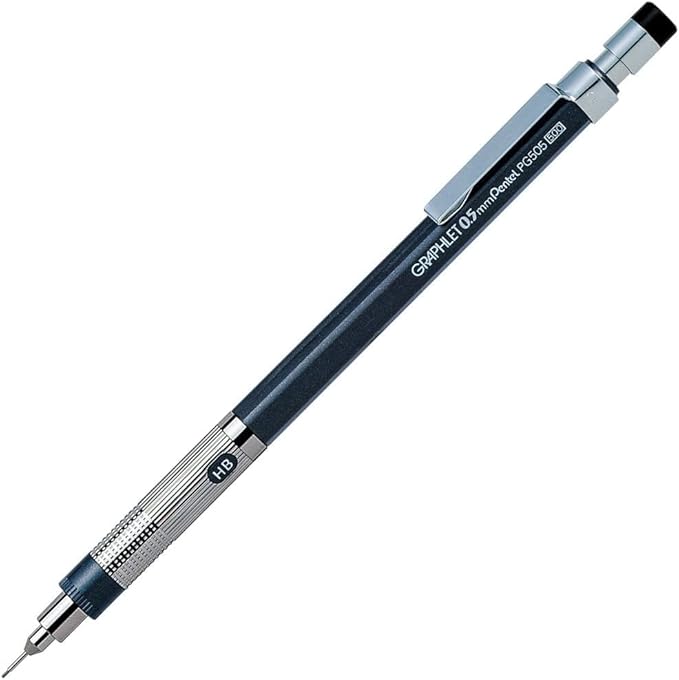 Graphlet Mechanical Drafting Pencil + Ain HB/B/2B leads, original Black slim pen case (0.5mm)-DeskLoop Office