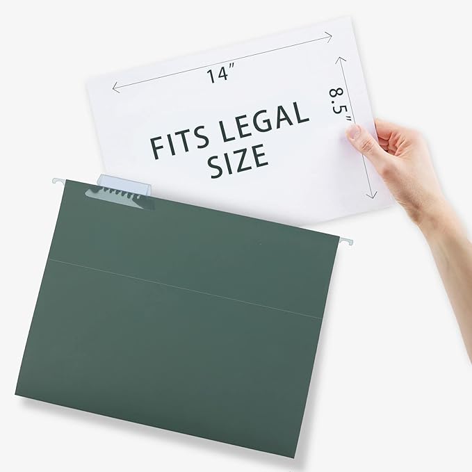 HERKKA Extra Capacity Hanging File Folders, 30 Pack Reinforced Legal Size Hanging Folders with Heavy Duty 1 Inch Expansion, Designed for Bulky Files, Medical Charts, Green-DeskLoop Office