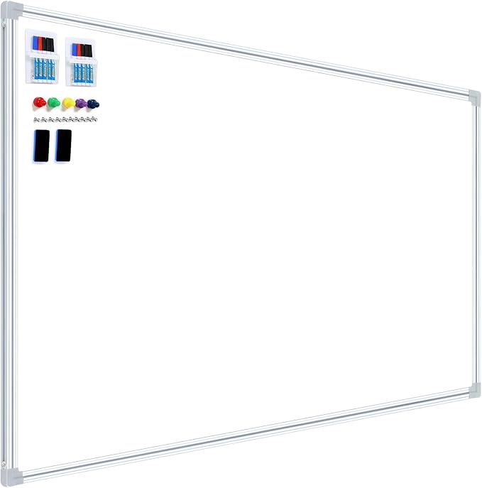 4'x8' WhiteBoard Magnetic Dry Erase White Board for Wall - Belgian Enamel Large WhiteBoard for Business, Education & Government - Durable Aluminum Frame Wall Mounted Whiteboards for Professionals-DeskLoop Office