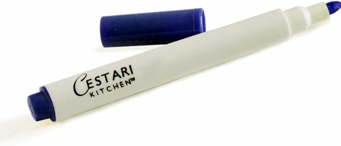 Cestari Blue Liquid Chalk Marker Pen - 2mm Skinny Tip - Nontoxic for Wine Glasses, Chalkboards, Windows, Mirrors, and More-DeskLoop Office