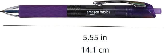 Amazon Basics Gel Pens Fine Point Smooth Writing Pens, Retractable, Assorted, 0.7mm, 12 Pack-DeskLoop Office